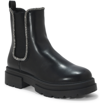 Truffle Collection Block Heel Embellished Chelsea Ankle Boot women's Low Ankle Boots in Black