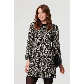 Izabel London Animal Print Short Knit Shift Dress women's Dress in Black