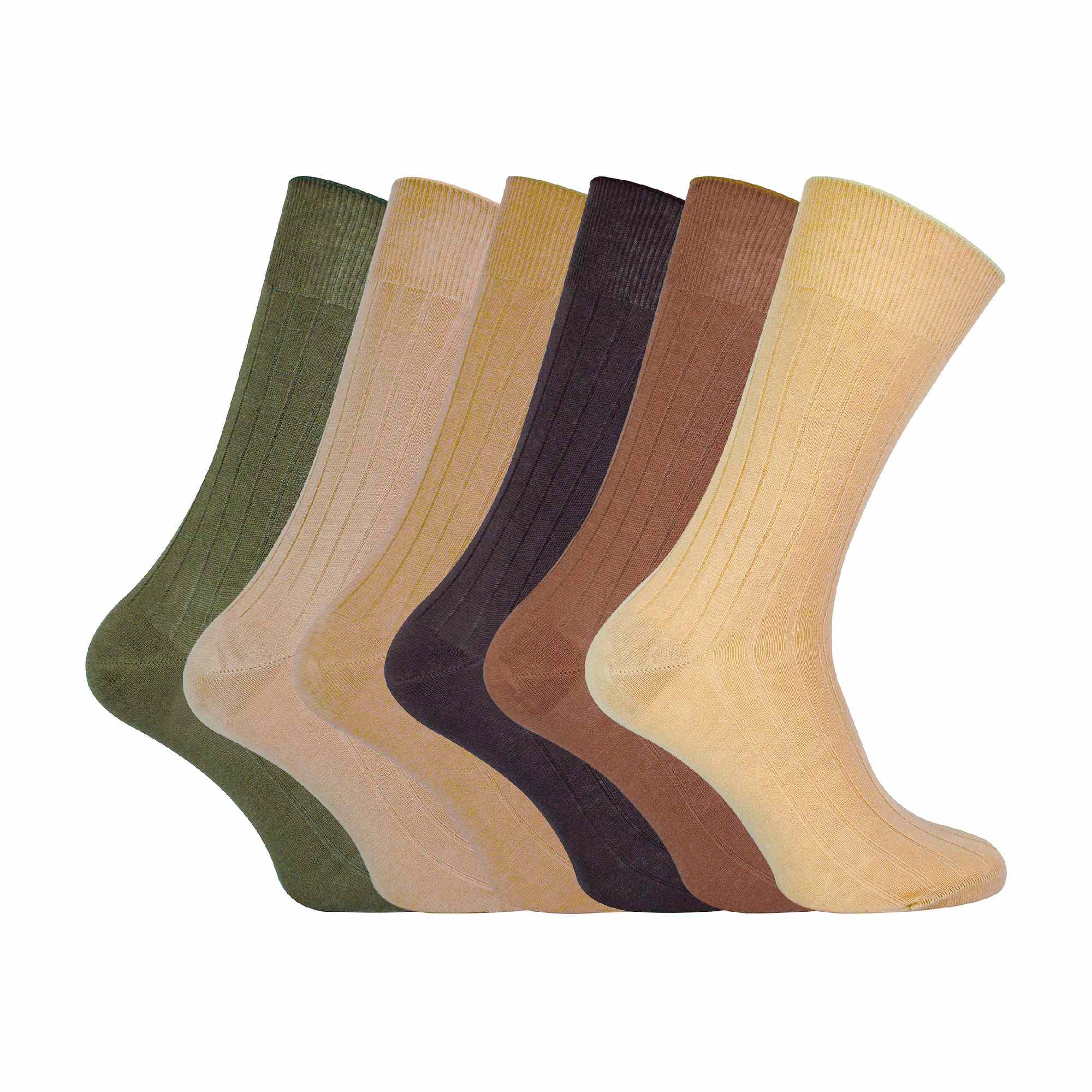 Pack Mens % Egyptian Cotton Dress Socks - - Brown