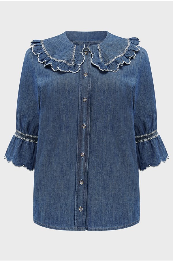 Seventy + Mochi - Daisy Blouse in Indigo Denim