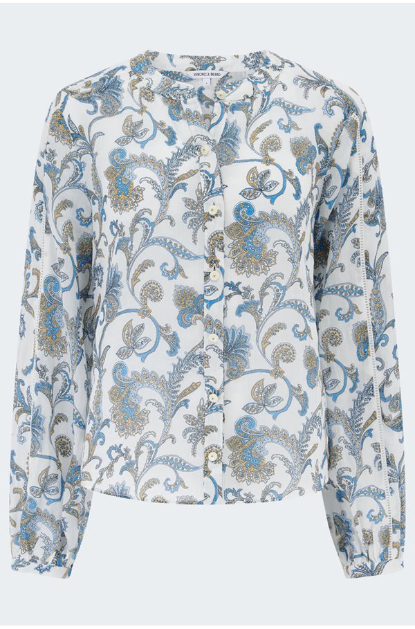 Veronica Beard - Soleil Paisley Blouse in Dove White Multi