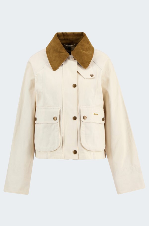 Barbour - Cropped Beadnell Casual Jacket in Light Pearl Dress Beige