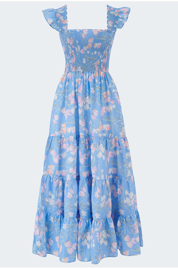 RIXO - Kendall Dress in Blue Floral