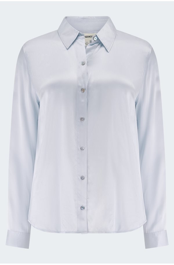 L'Agence - Tyler Long Sleeve Blouse in Pale Blue
