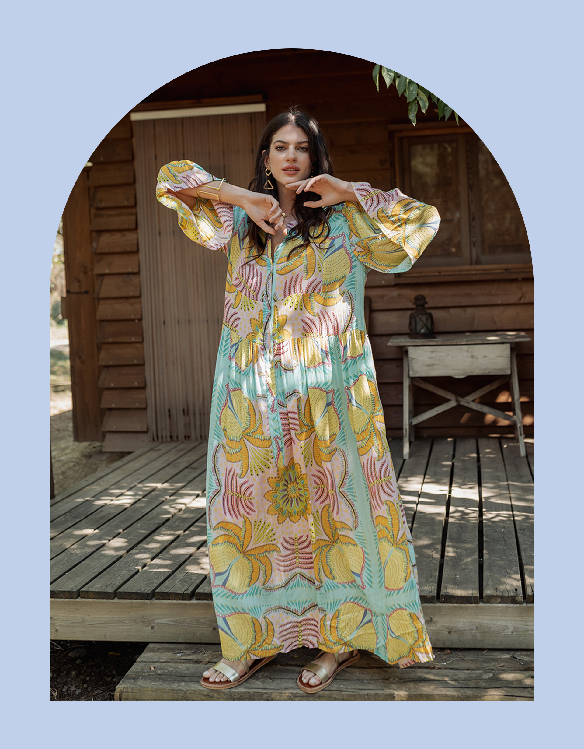 Piti Cuiti Floral Print Maxi Dress Yellow