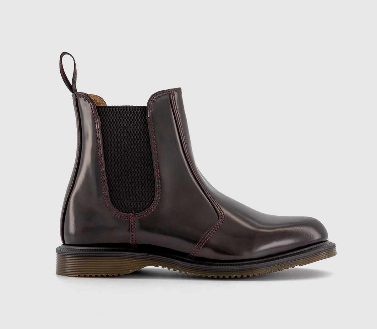 Dr. Martens Womens Flora Chelsea Boots Cherry Red Arcadia