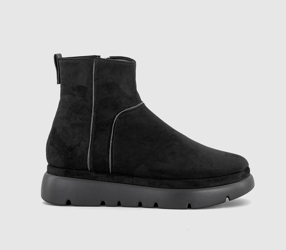 OFFICE Womens Agent Cleated Platform Ankle Boots Black