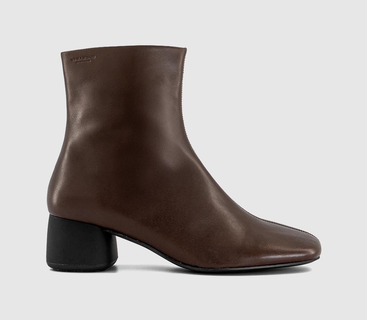 Vagabond Womens Livia Ankle Boots Chocolate Leather Brown
