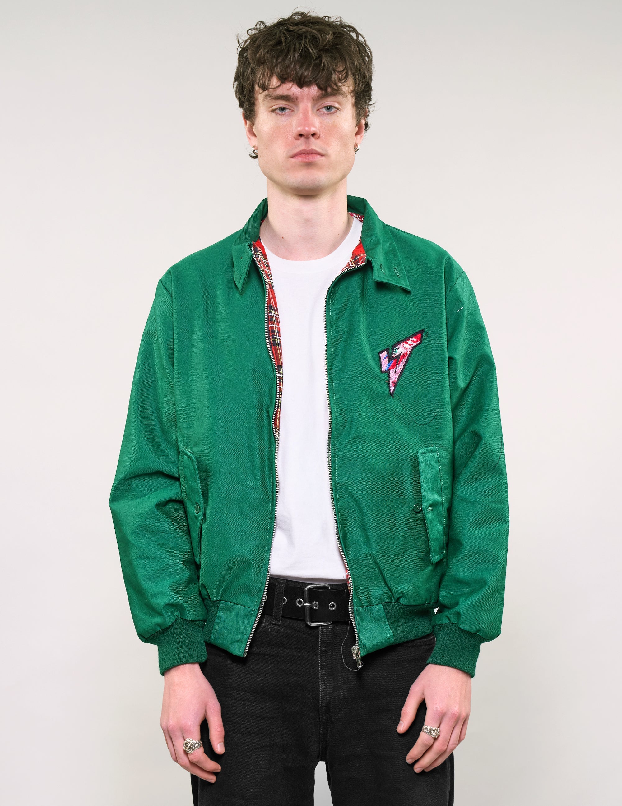 Classic Harrington Jacket in Green - S With Logo