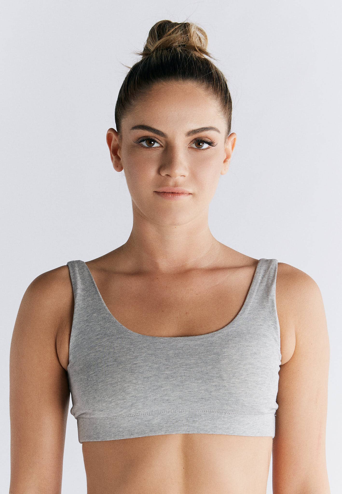 Organic Cotton Padded Bralette - L Grey