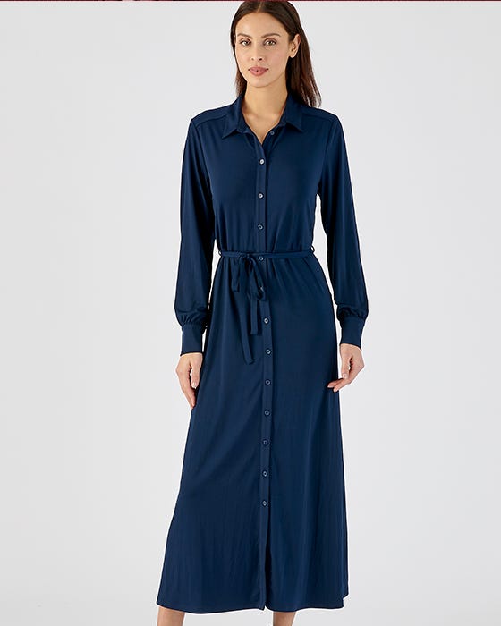 Damart Geo Print Flared Jersey Dress