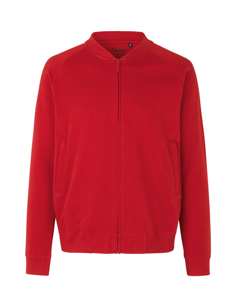 Fairtrade Organic Bomber Jacket: Unisex - Red