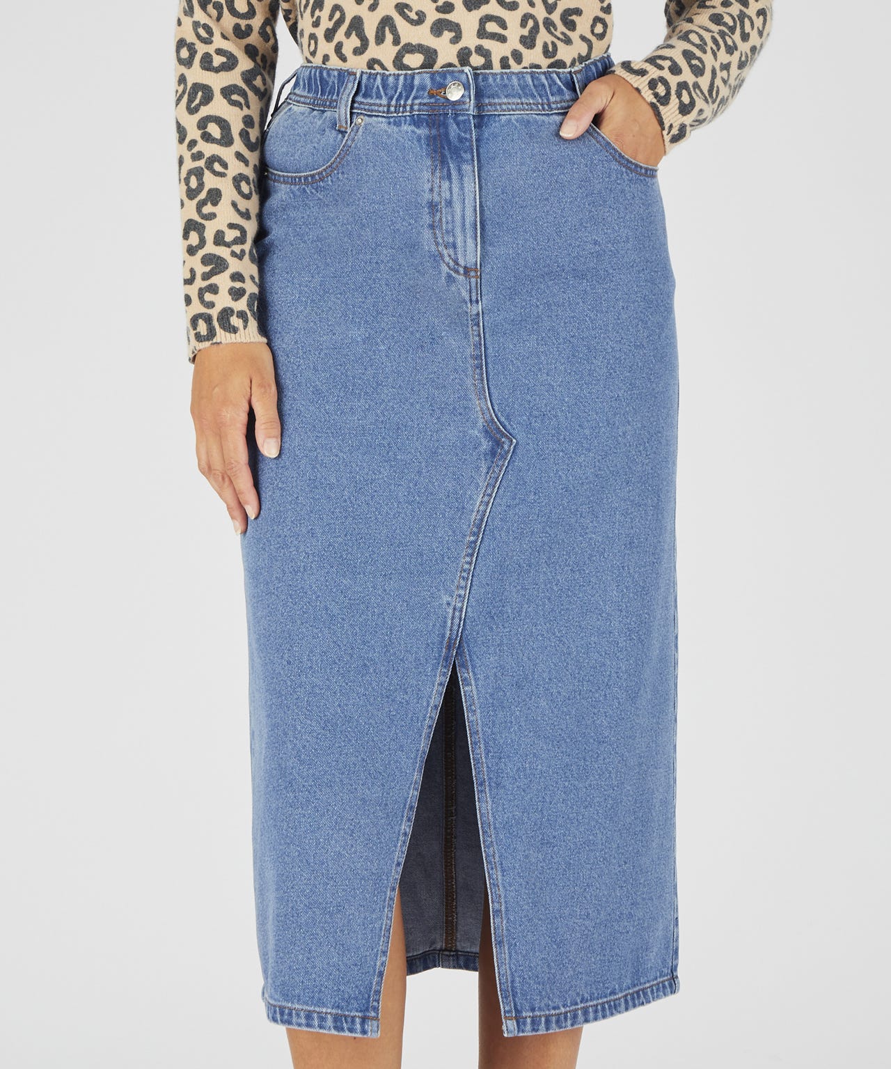 Damart Denim Midi Skirt