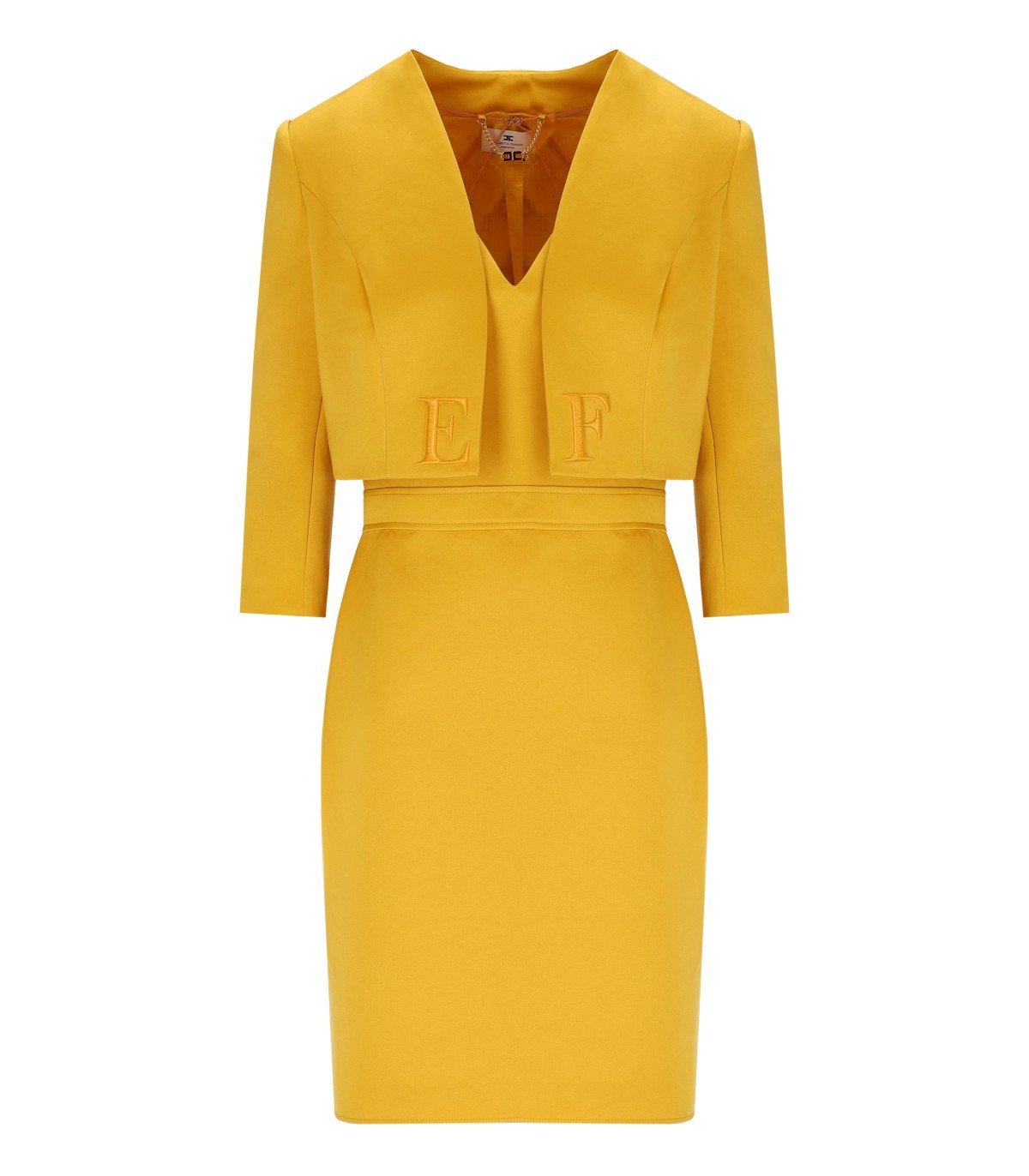 ELISABETTA FRANCHI YELLOW DRESS WITH BLAZER