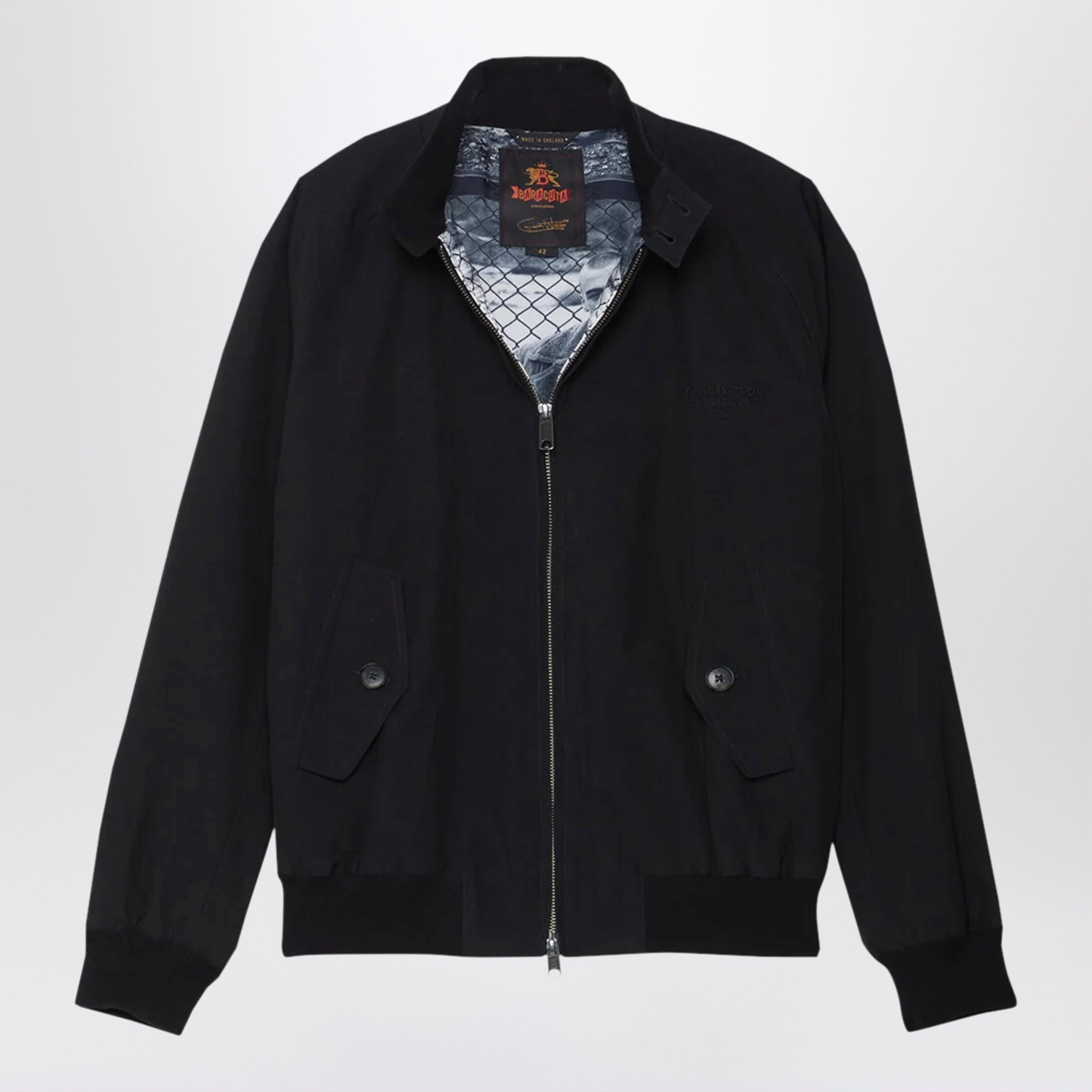 Black G Gavin Watson jacket with printed lining