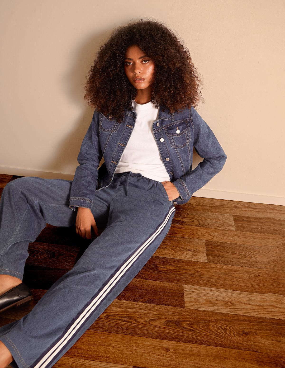 Stretch Denim Jacket - MID DENIM