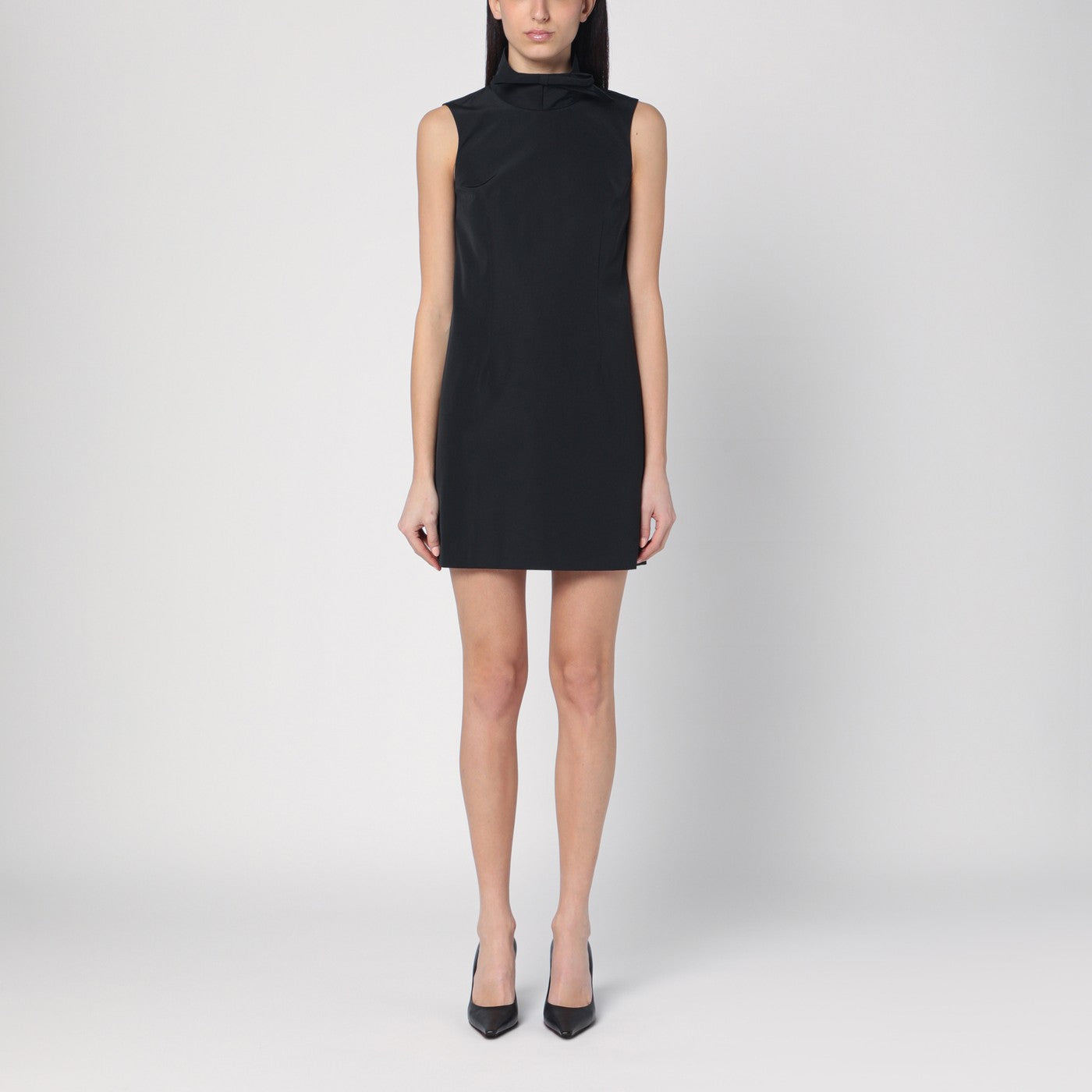 Black mini dress with bow