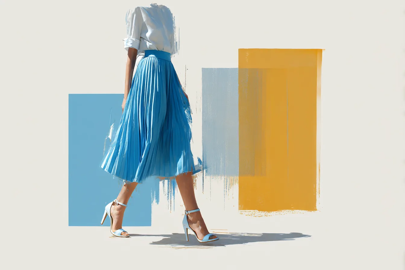 Blue Pleated Skirts That Do the Quiet Work