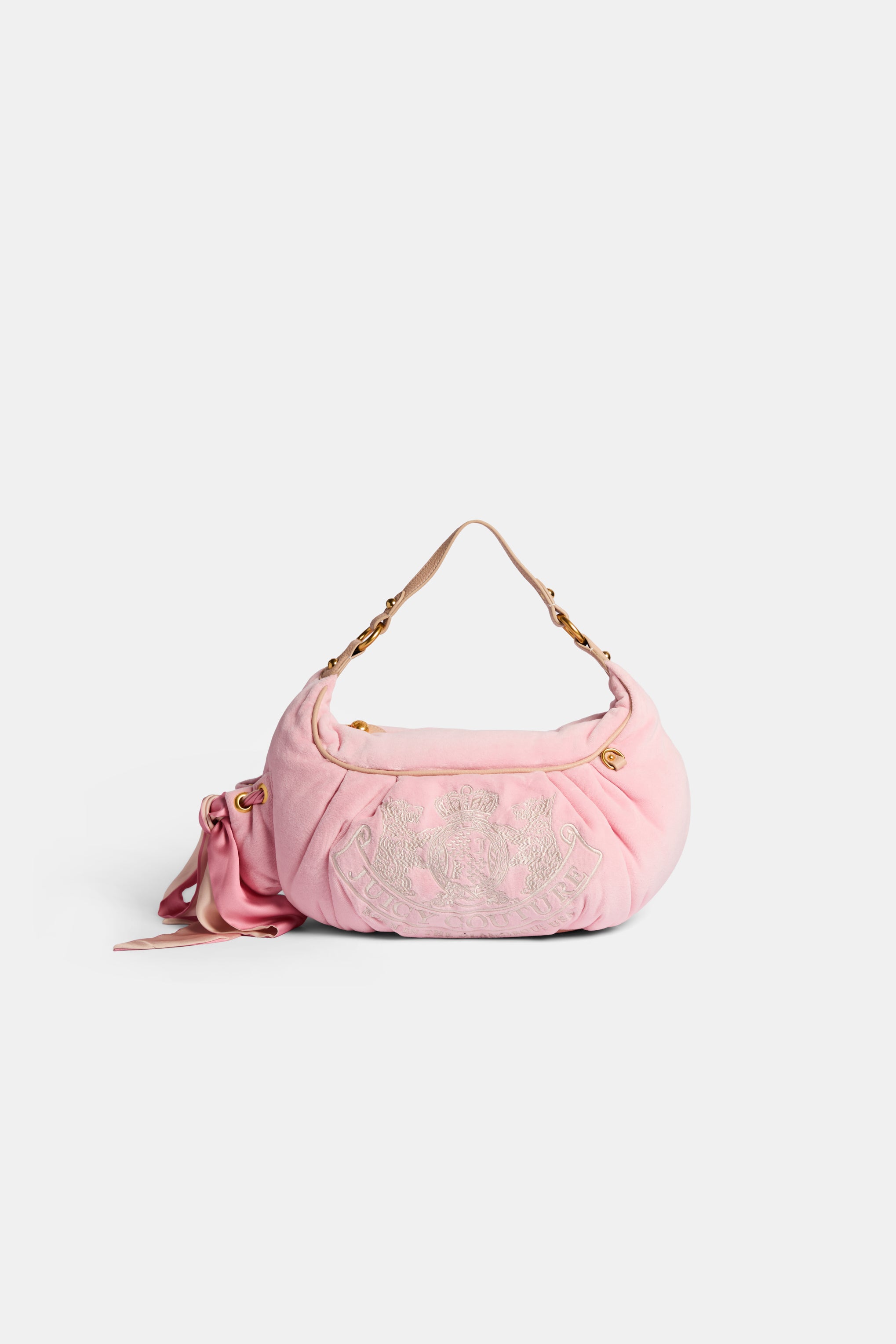 JUICY PINK CREST VELOUR HOBO BAG - ONE Pink