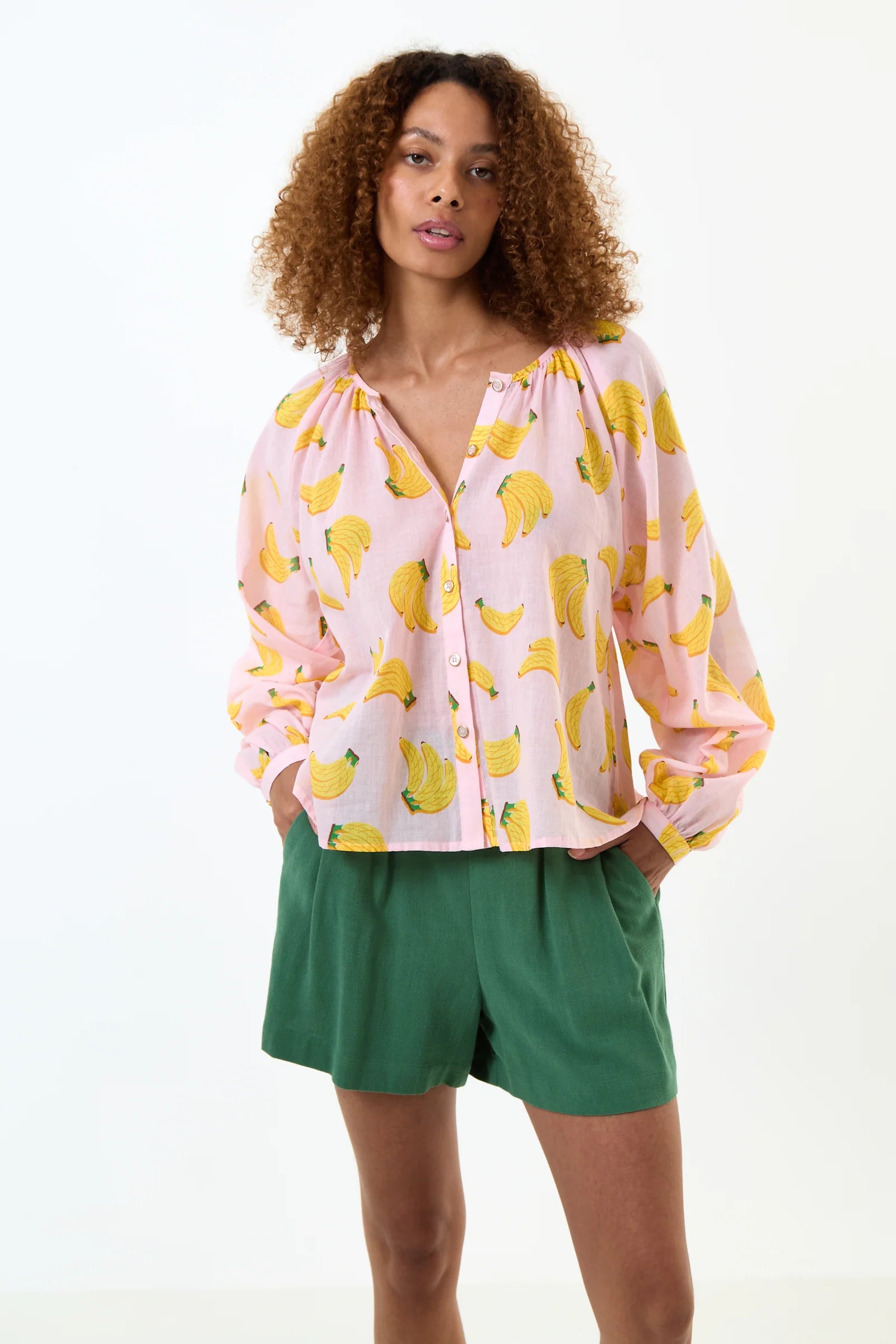 Dita Banana Split Print Blouse - PinkYellow
