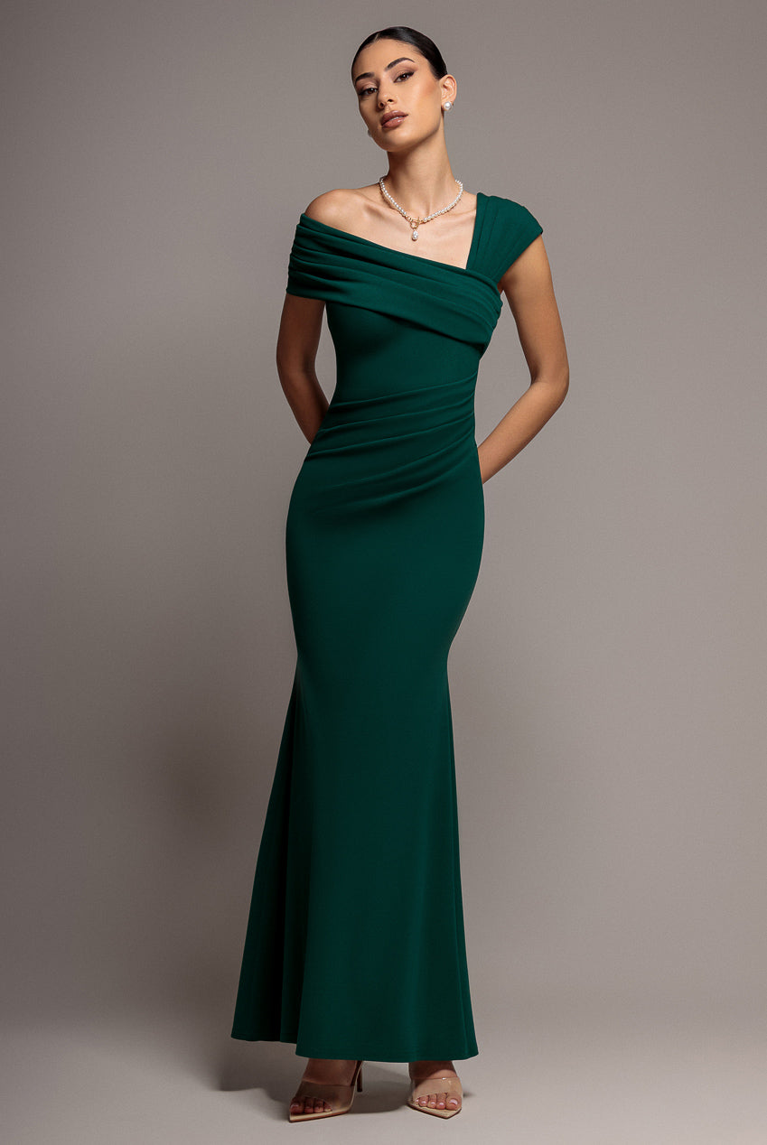 Goddiva One Shoulder Evening Maxi Dress