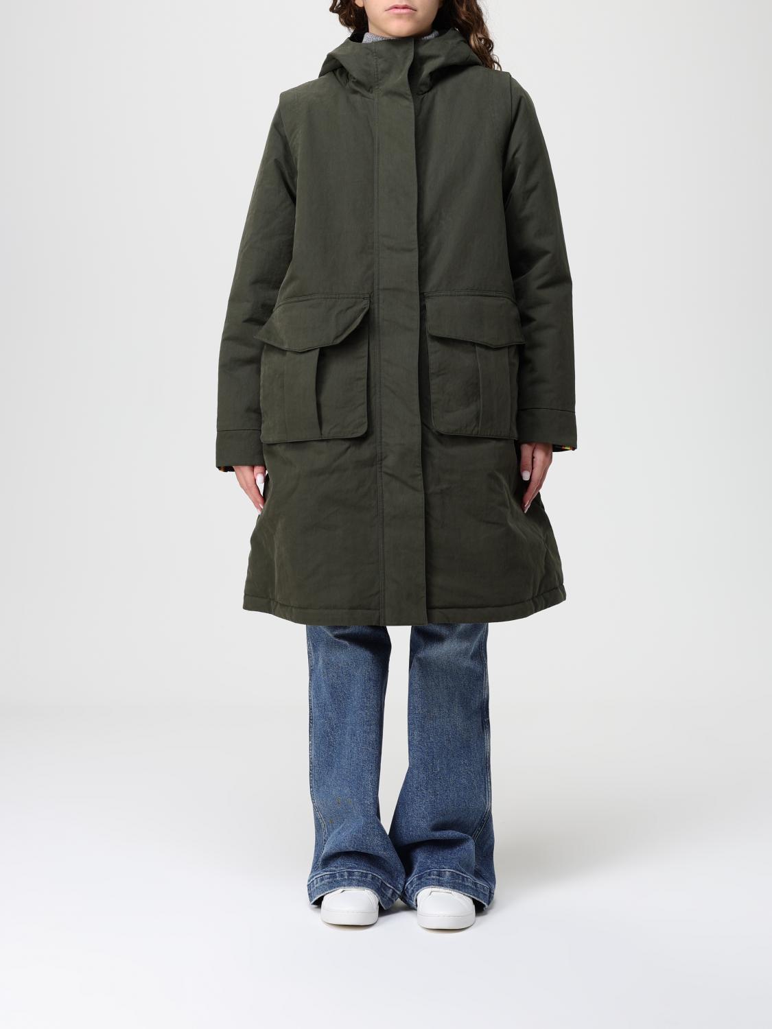 K-WAY Coat Woman color Olive