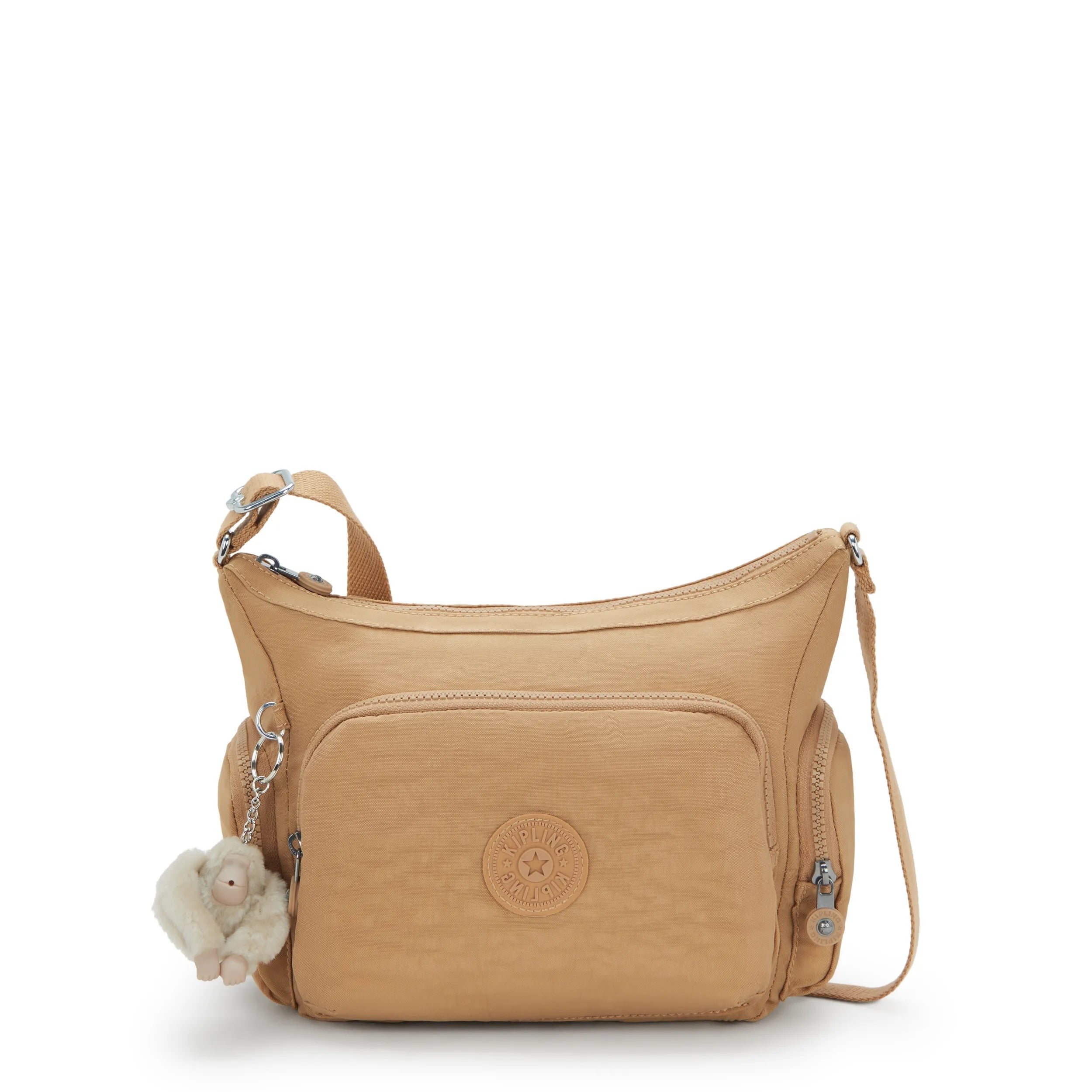 Kipling Medium Crossbody Bag With Adjustable Straps Beige % Recycled Polyamide, % Polyamide