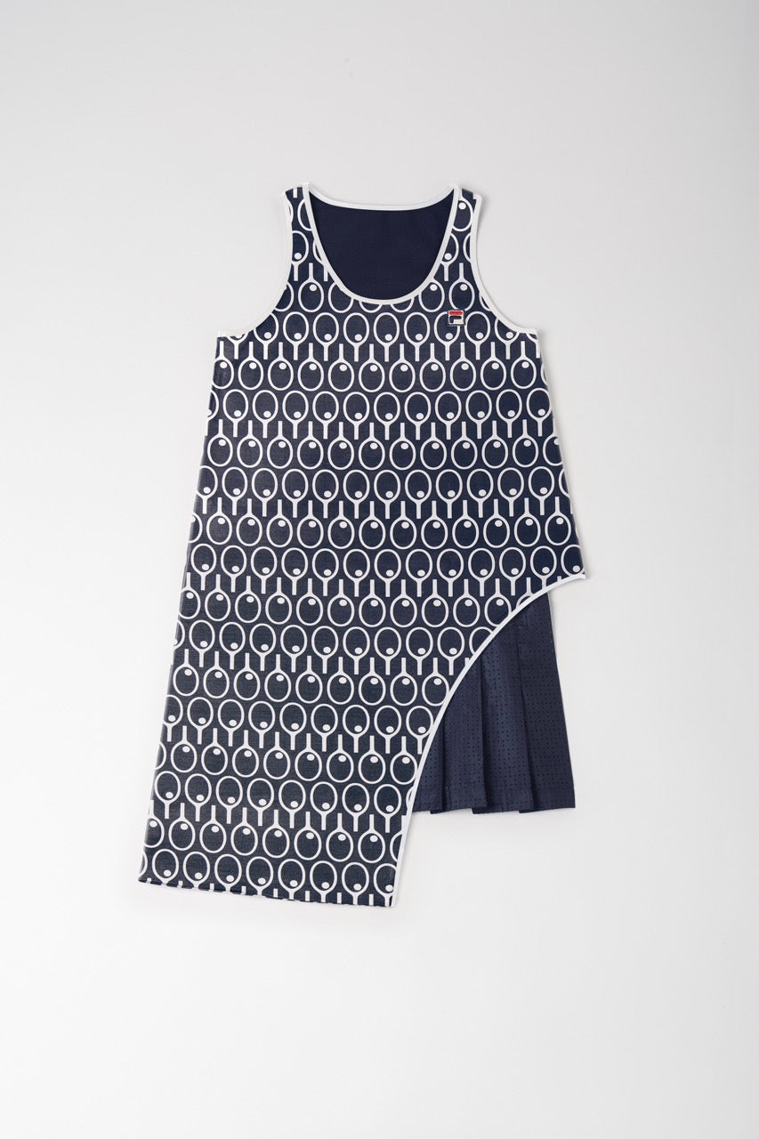 Midnight Blue Dress Double Layered Racerback Dress