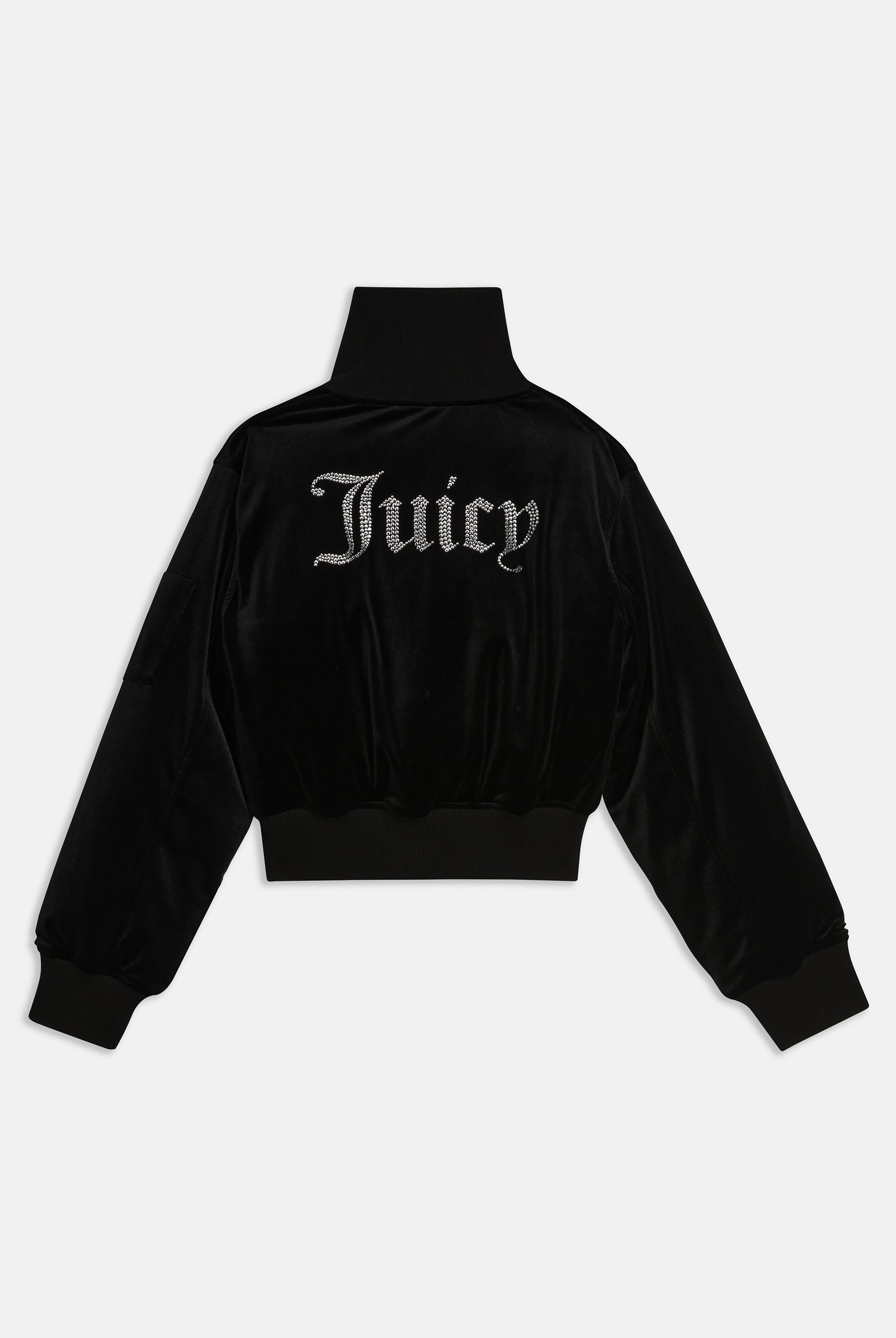 BLACK VELOUR BOMBER JACKET - M Black