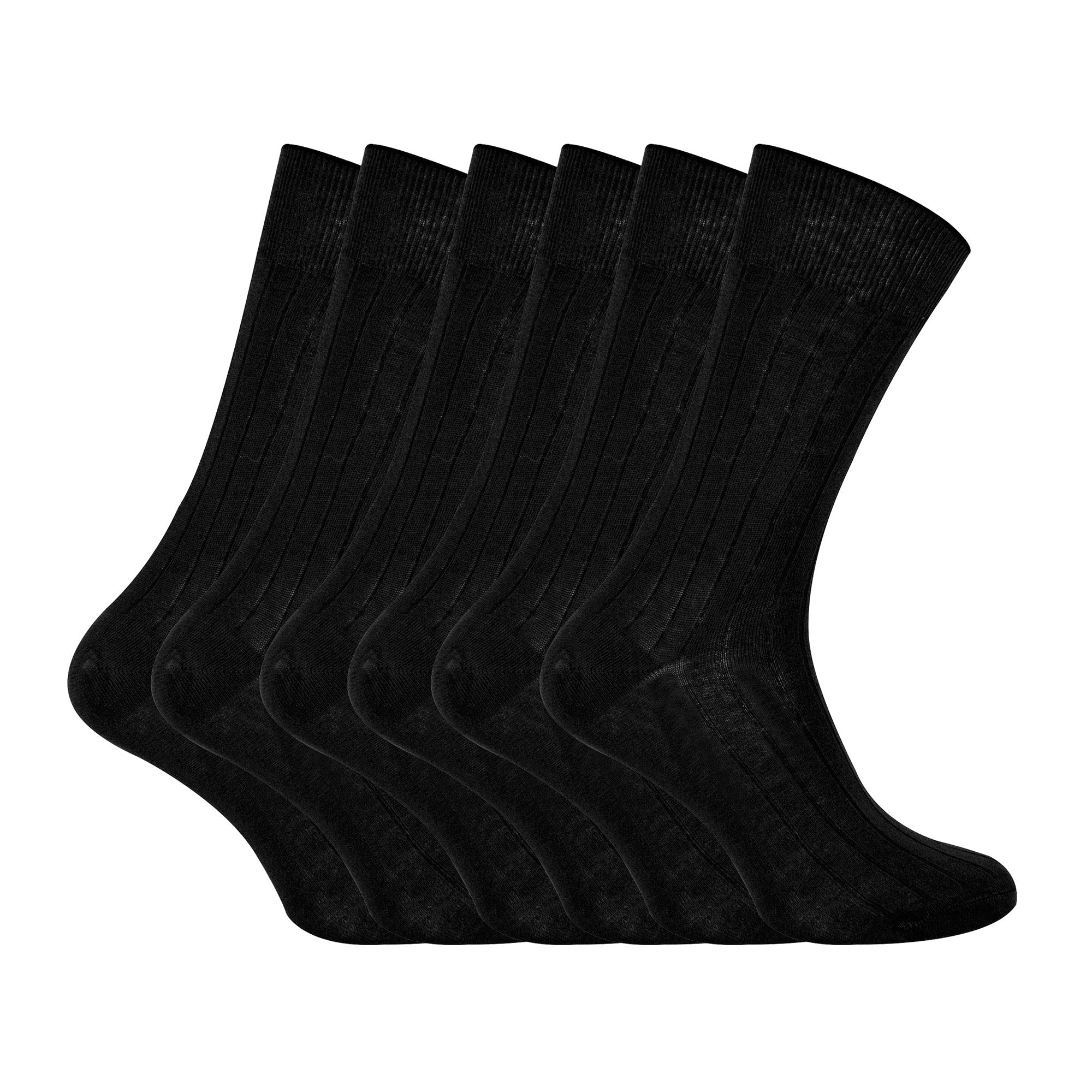 Pack Mens % Egyptian Cotton Dress Socks - - Black