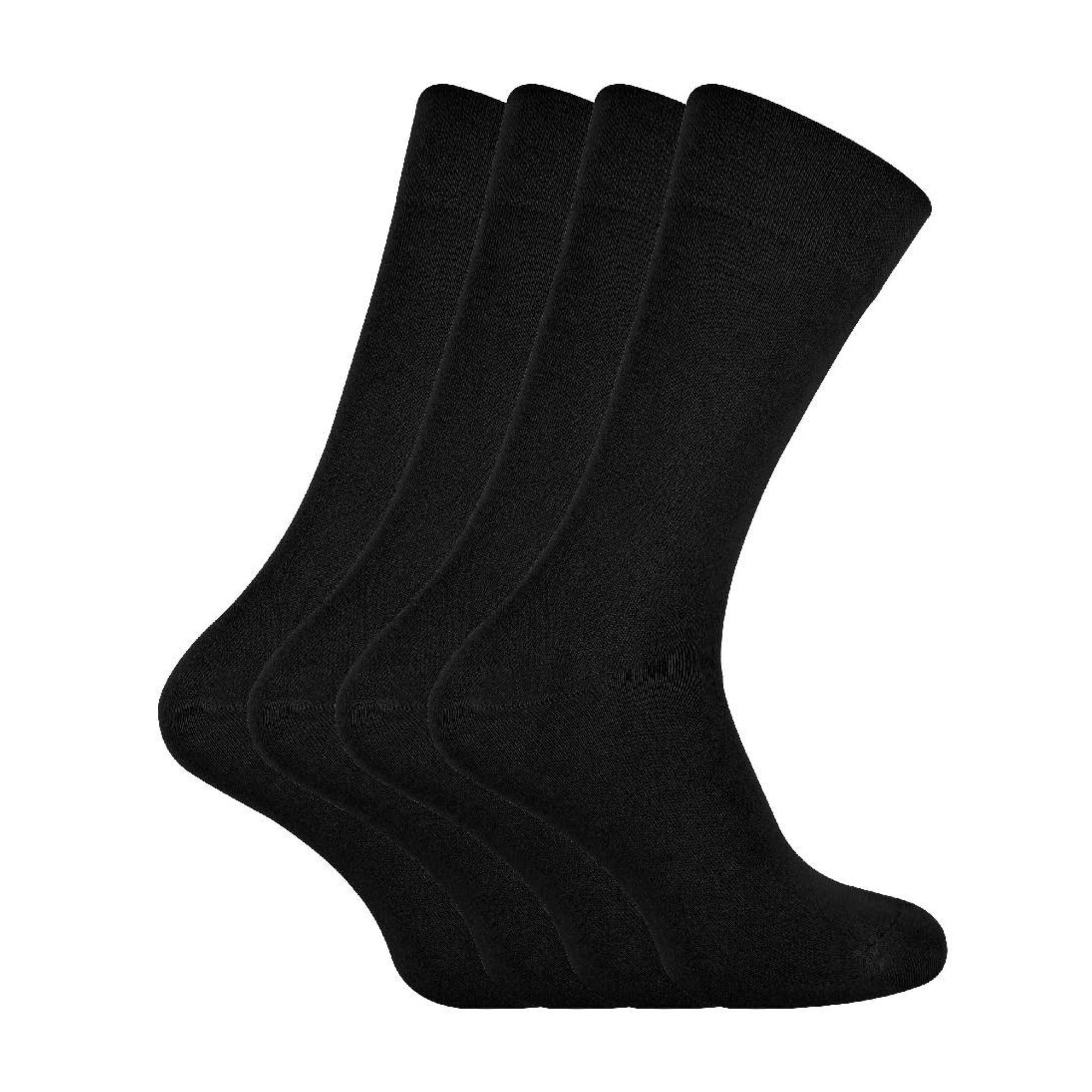 Pack Unisex Luxury Bamboo Crew Dress Socks - - Black