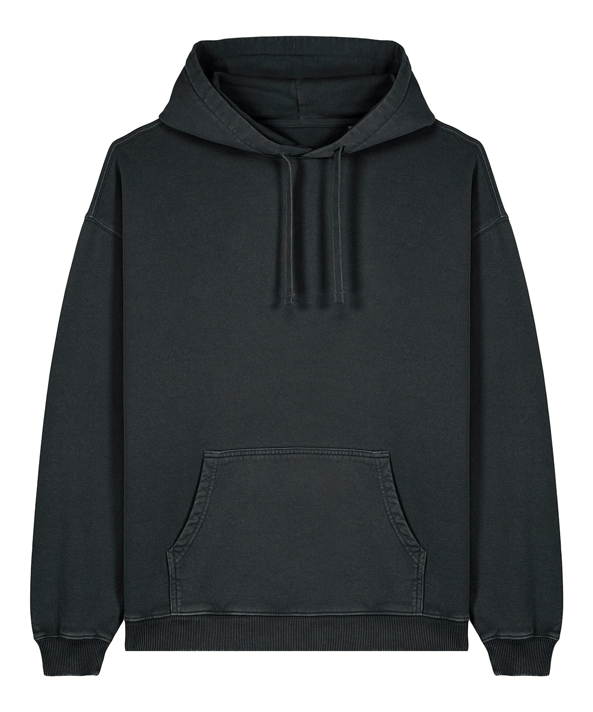 Organic Heavy Oversized Vintage Hoodie: Unisex - M Garment Dyed Black Rock