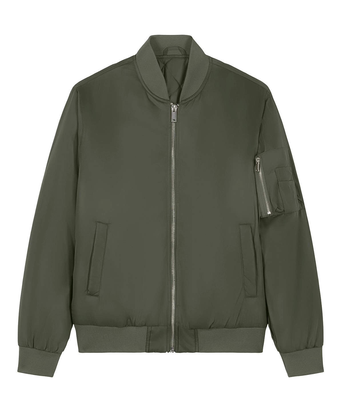 Recycled Bomber Jacket: Unisex - L Khaki