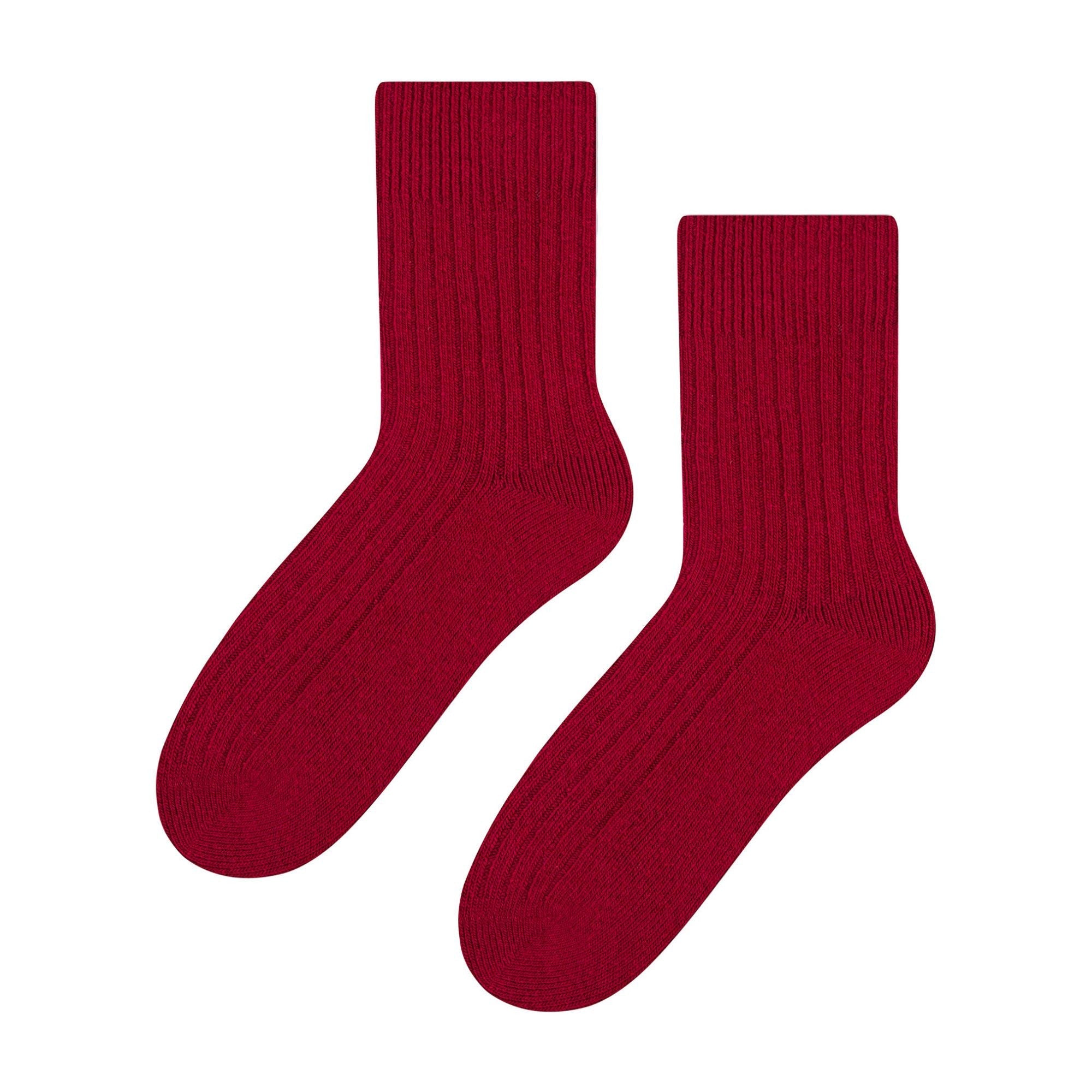 Knitted Design Ladies Wool Dress Socks for Winter - - Burgundy