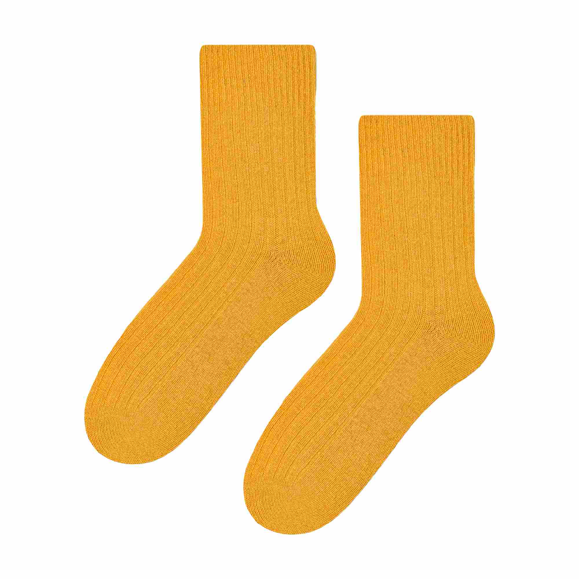Knitted Design Ladies Wool Dress Socks for Winter - - Yellow
