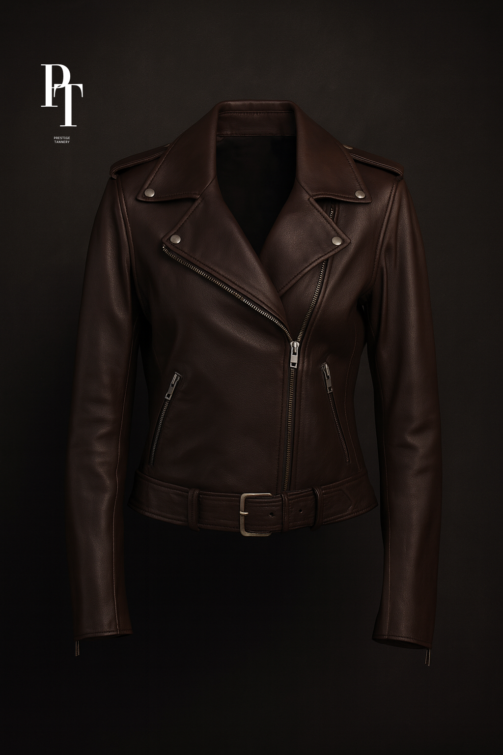 Women Dark Brown leather Jacket - Brown M Female