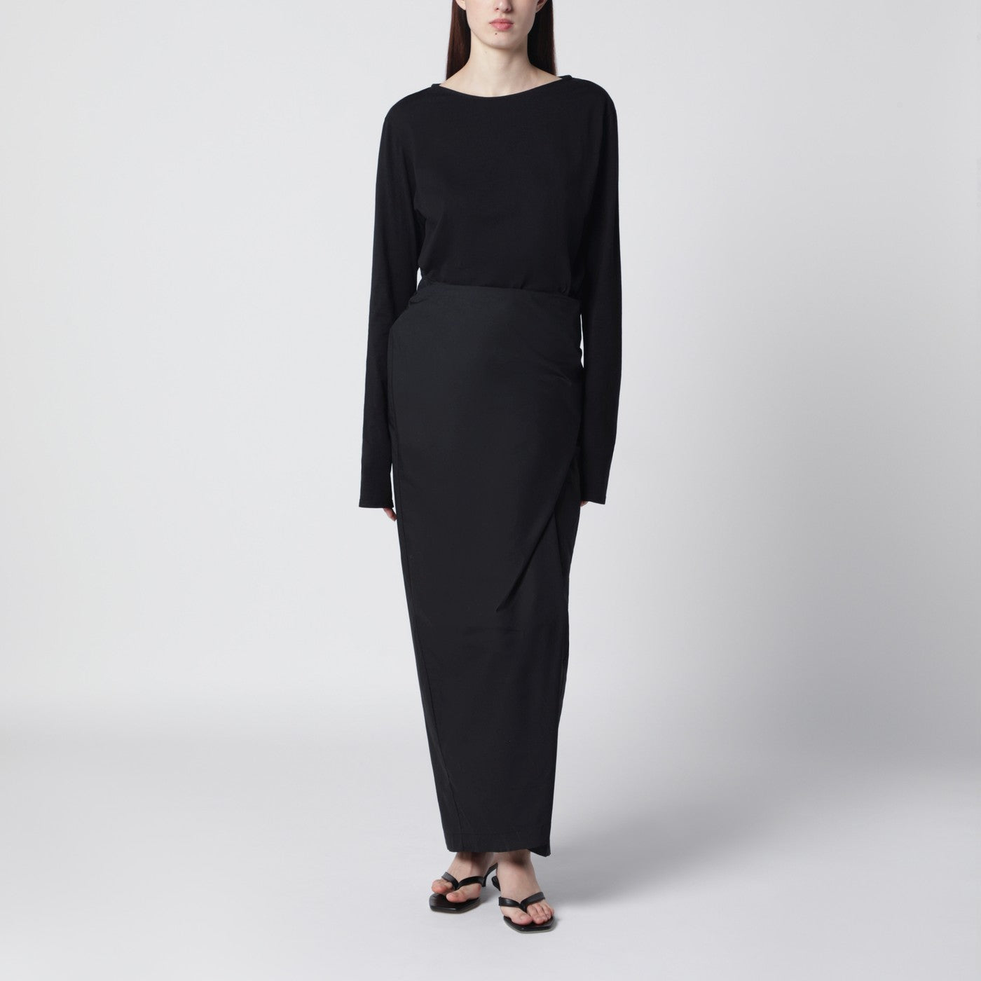 Twisted jersey dress in Void Black Clean