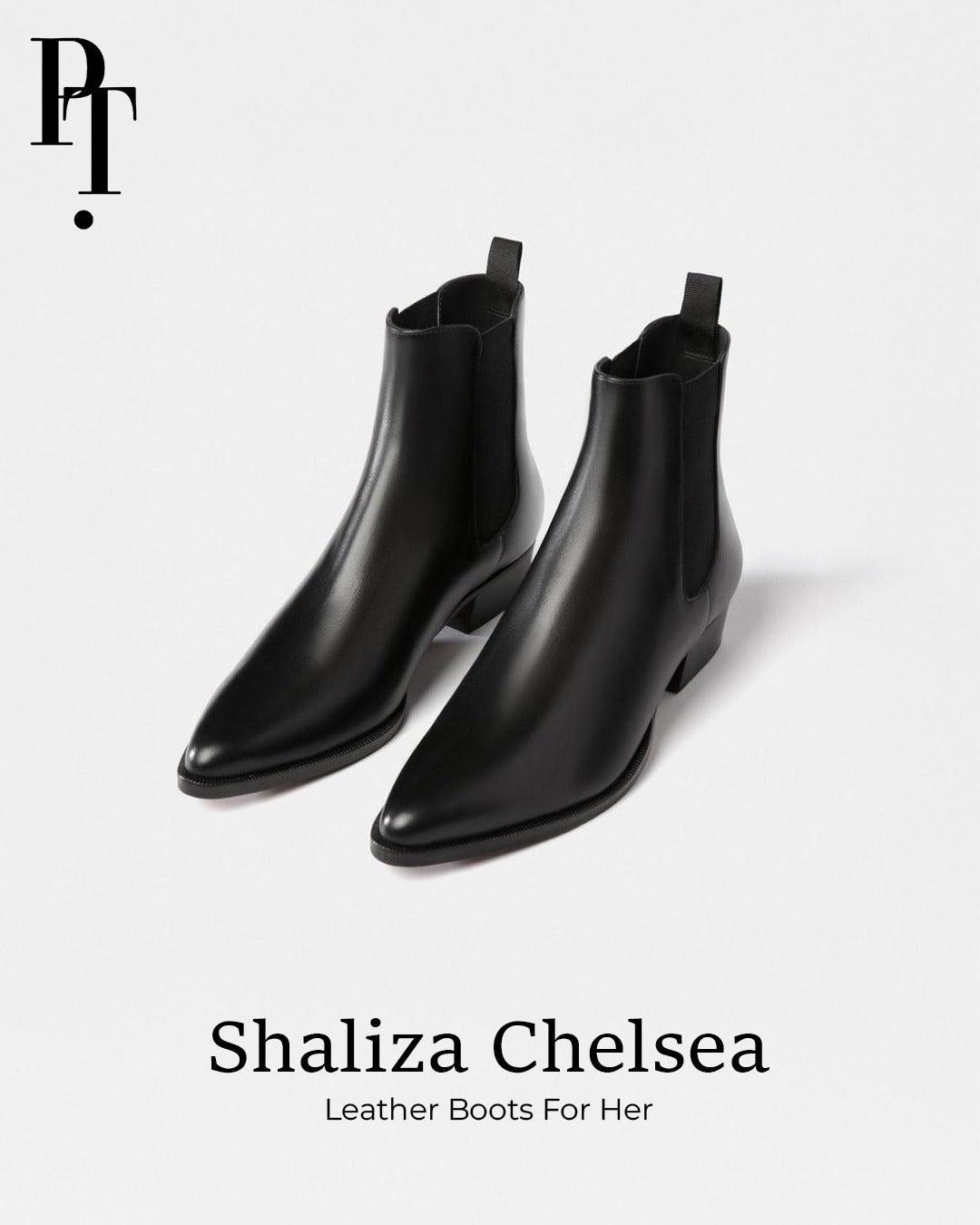 Women Shaliza Chelsea Boots Leather - Custom Black