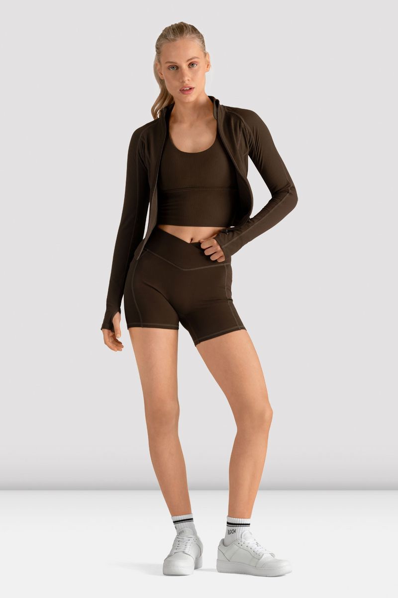 BLOCH Ladies Apex Rib Contour Zip Jacket, Espresso