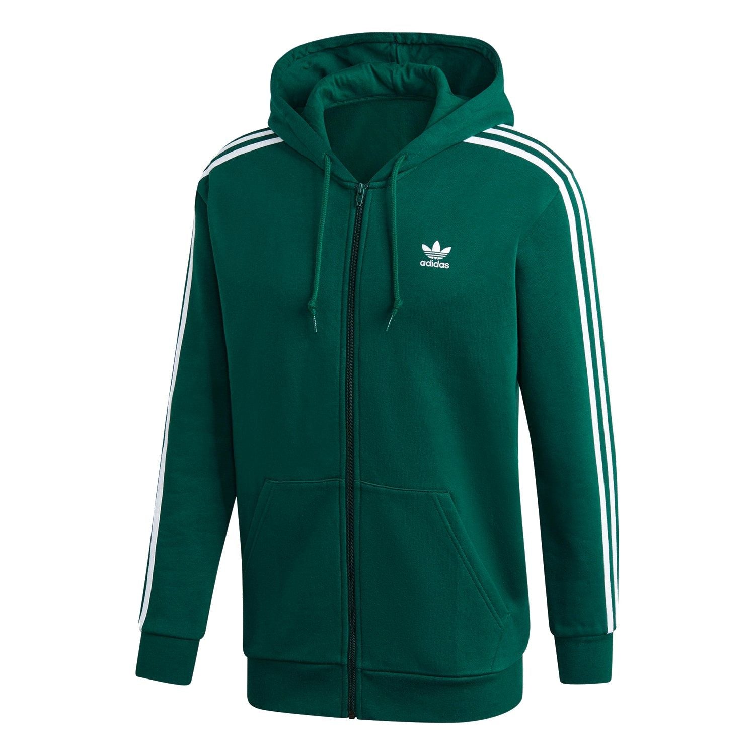 adidas Originals -Stripe Full Zip Hoodie - Green - S Green