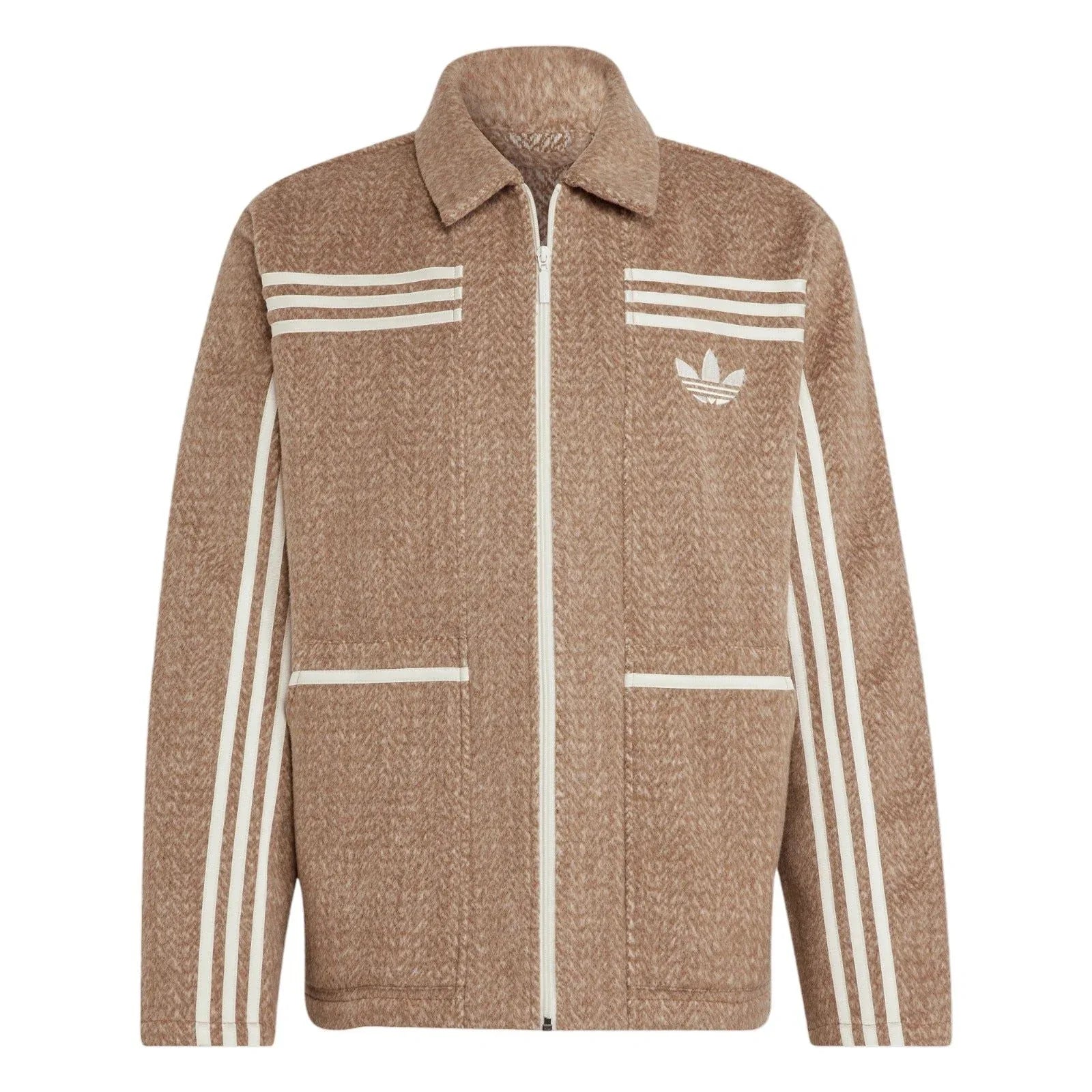 adidas Originals Adicolor s Collared Zip-Through Jacket - Brown Desert - M Brown
