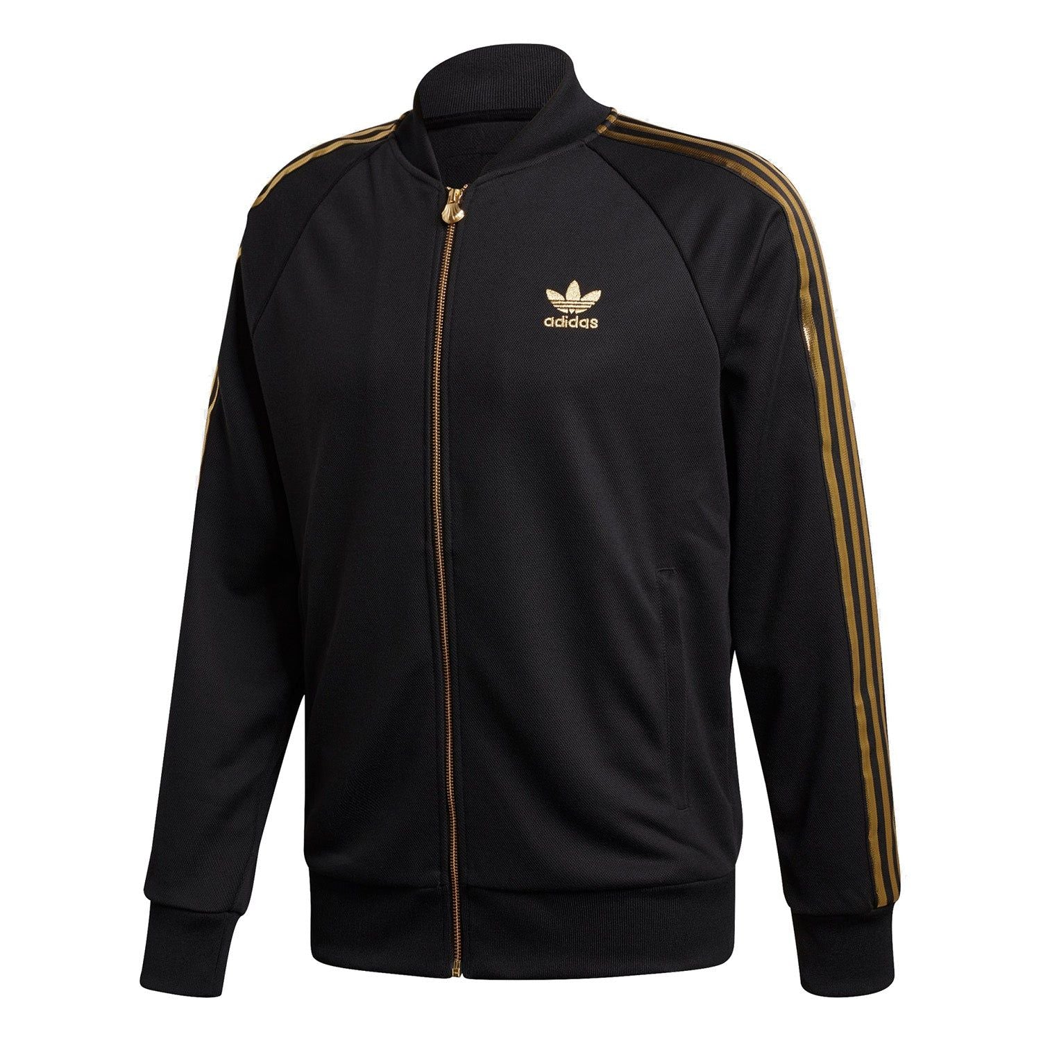 adidas Originals Superstar K Track Jacket - Black & Gold - Black