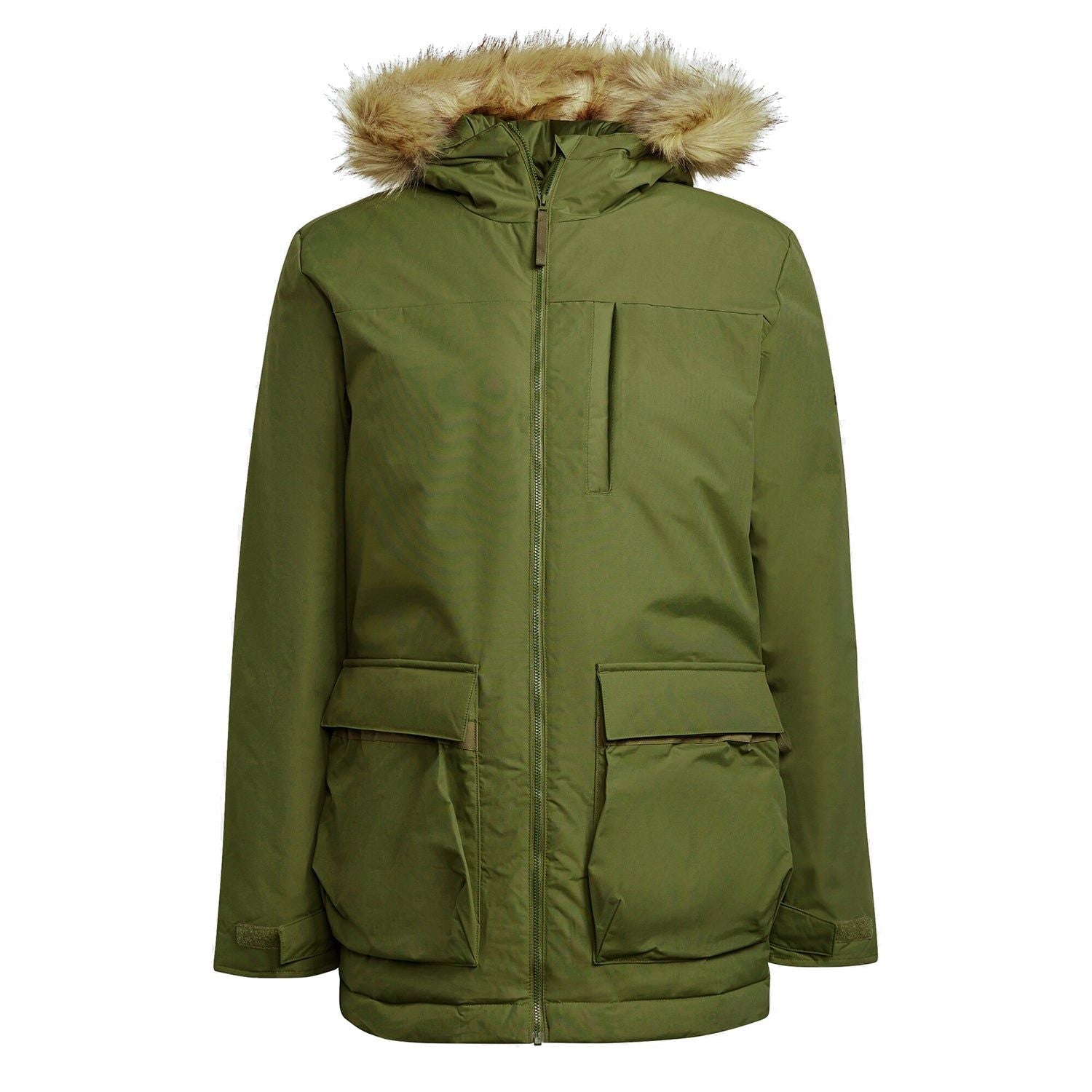 adidas Utilitas Hooded Parka Coat - Focus Olive Green - M Green