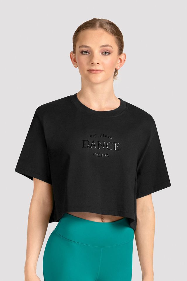 BLOCH Ladies Mirella Celeste Printed Crop Top, Black