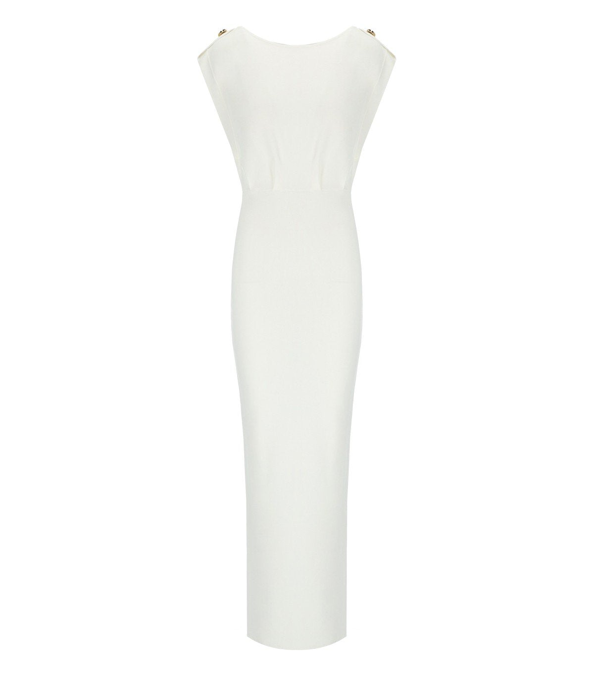ELISABETTA FRANCHI RED CARPET IVORY KNITTED DRESS