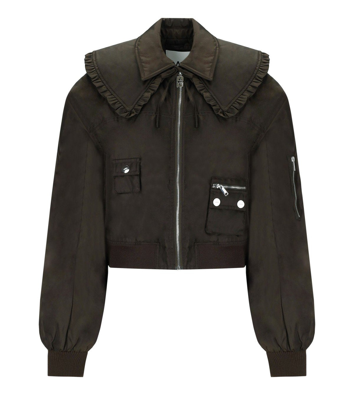 GANNI BROWN BOMBER JACKET