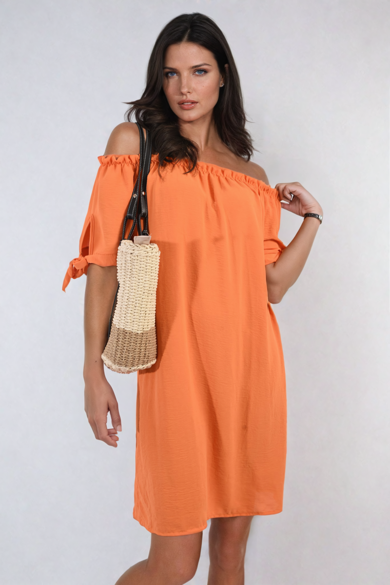 Knot Cuff Off Shoulder Mini Dress - Lilac ML