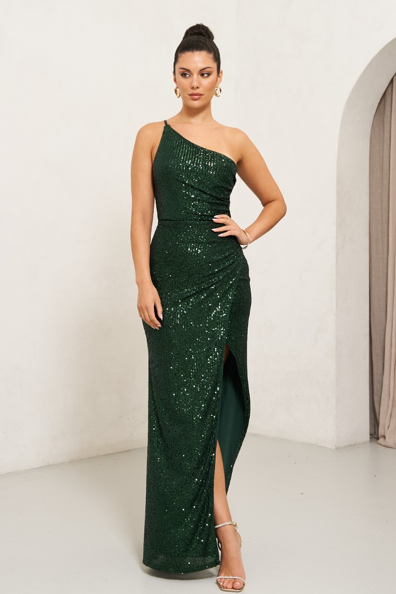 TFNC Layana Emerald Green Sequin Maxi Dress