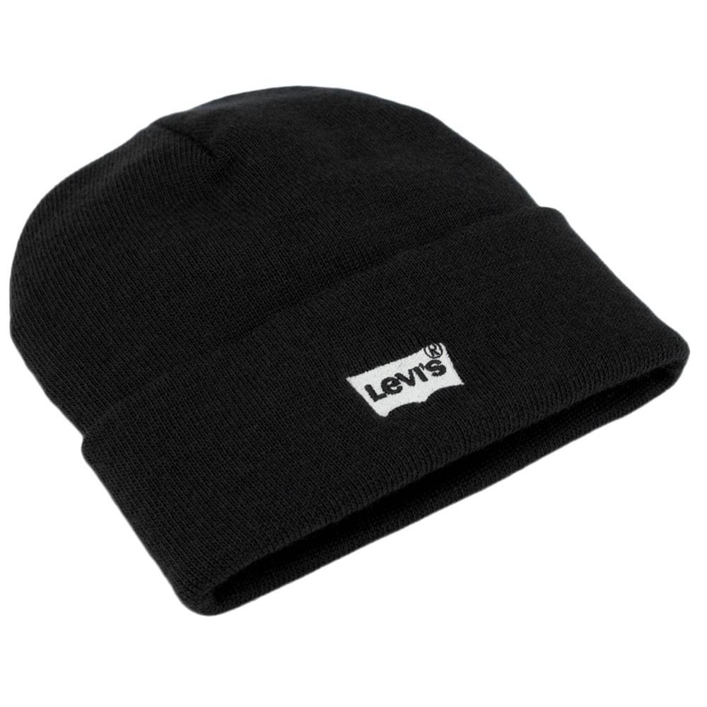 Levi's Black Batwing Embroidered Logo Beanie Hat