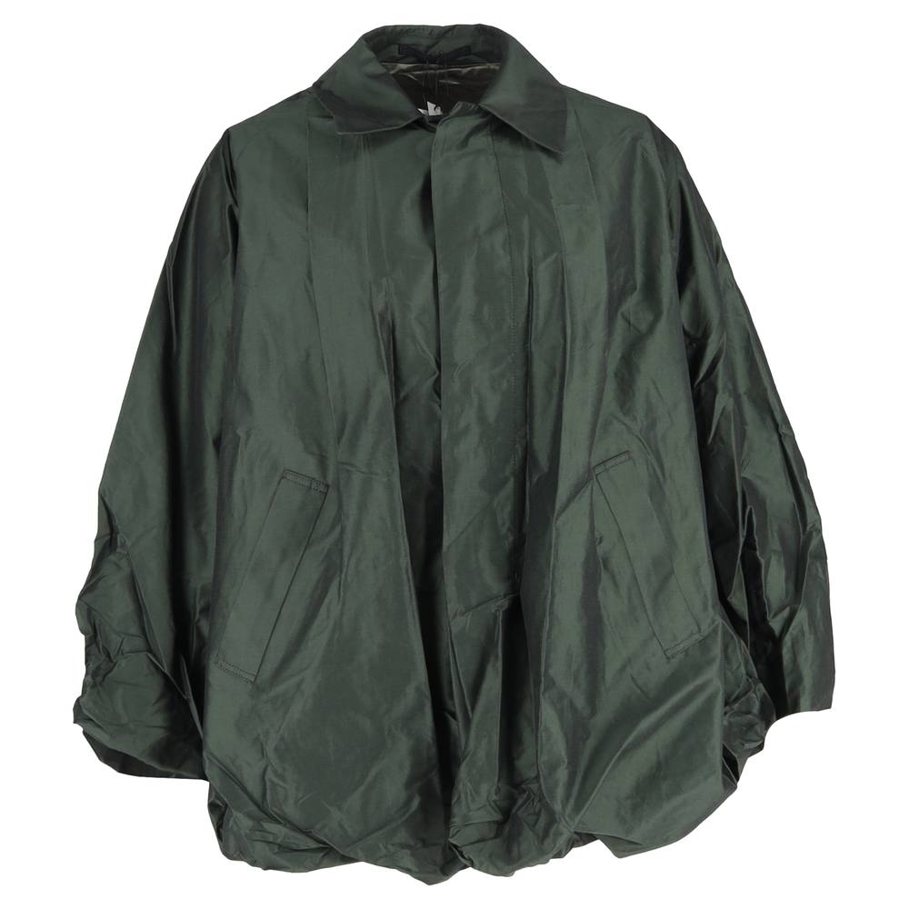 Comme Des Garcons Women's Preloved Windbreaker Jacket in Green Polyamide in Olive